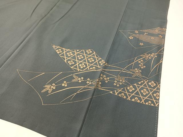 平和屋着物●訪問着 型染め 花蝶文 暈し染め 正絹 逸品 CABB5187vp