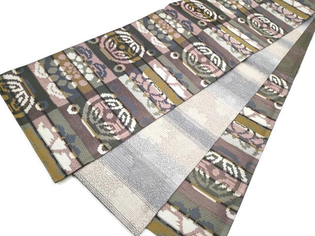 平和屋着物●両面　六通柄袋帯　遠州七宝　正絹　逸品　CABB5618hy 平和屋着物○両面 六通柄袋帯 遠州七宝 正絹 逸品 CABB5618hy