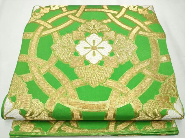 平和屋着物●西陣 川島織物 六通柄 本袋帯 吉祥花文 金糸 正絹 逸品 CABB5620hy