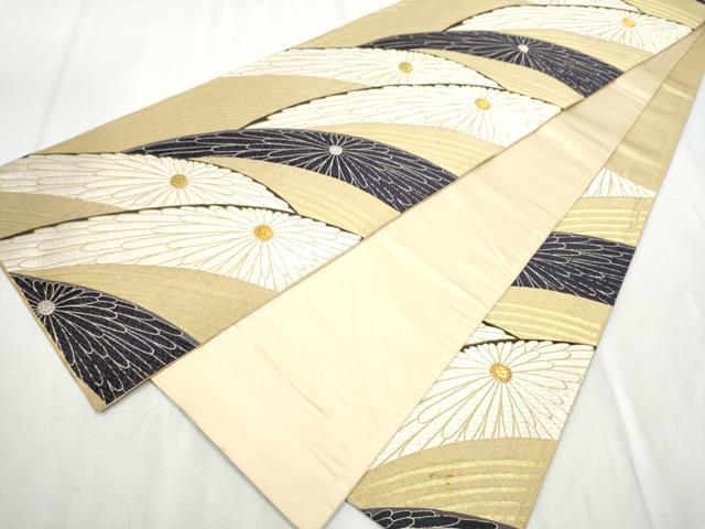 平和屋着物●六通柄袋帯 唐織 菊 金銀糸 正絹 逸品 CABB5680hy