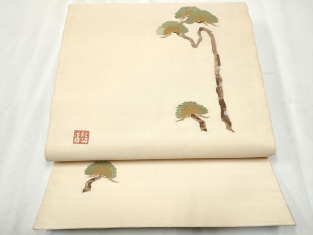 平和屋着物●太鼓柄袋帯 作家物 枝松葉文 正絹 逸品 CABB5733hy