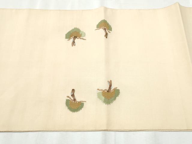 平和屋着物●太鼓柄袋帯 作家物 枝松葉文 正絹 逸品 CABB5733hy