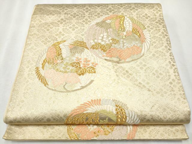 平和屋着物●西陣の名門 本家加納 六通柄袋帯 唐織 鳳凰花毬文 金糸 正絹 逸品 CABB5734hy