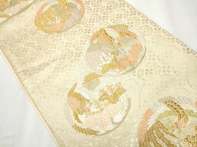 平和屋着物●西陣の名門 本家加納 六通柄袋帯 唐織 鳳凰花毬文 金糸 正絹 逸品 CABB5734hy