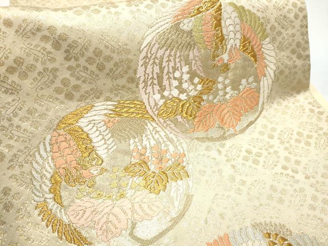 平和屋着物●西陣の名門 本家加納 六通柄袋帯 唐織 鳳凰花毬文 金糸 正絹 逸品 CABB5734hy