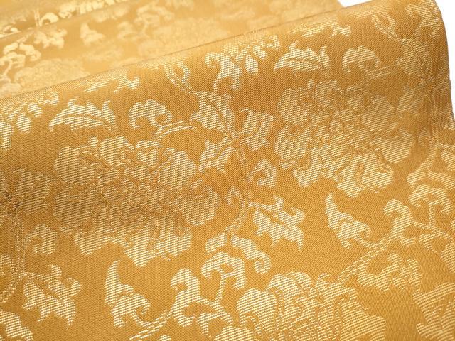 平和屋着物●全通柄 本袋帯 花唐草文 金糸 正絹 逸品 CABB5776hy