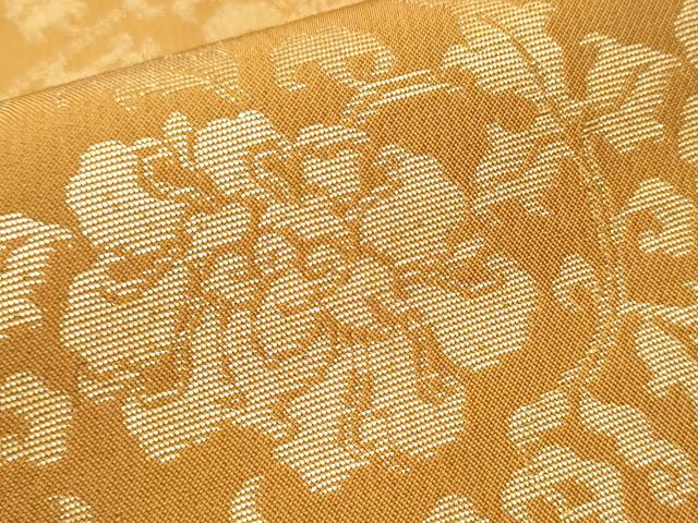 平和屋着物●全通柄 本袋帯 花唐草文 金糸 正絹 逸品 CABB5776hy
