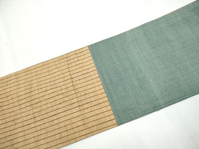 平和屋着物●九寸名古屋帯 紬地 間道 正絹 逸品 CABB5810hy