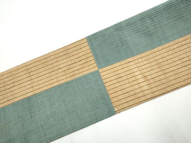 平和屋着物●九寸名古屋帯 紬地 間道 正絹 逸品 CABB5810hy