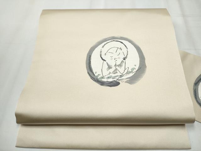 平和屋着物○西陣 とみや織物謹製 とみや帯 九寸名古屋帯 人物丸文