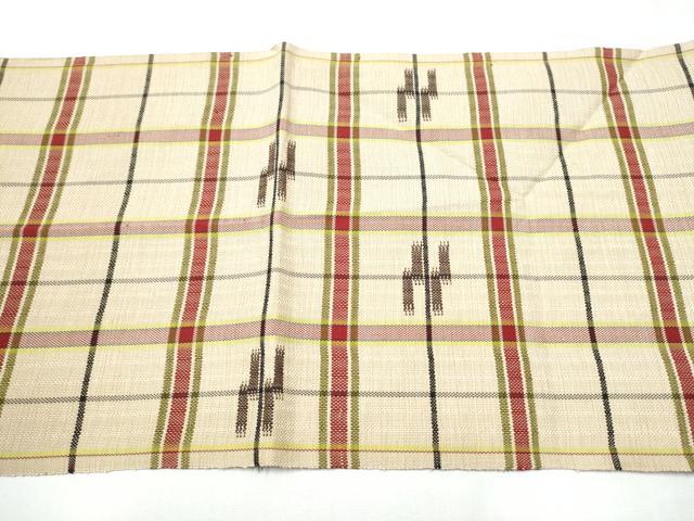 平和屋着物●八寸名古屋帯 紬地 幾何学文様 正絹 逸品 CABB5837hy