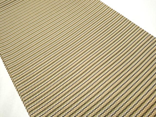 平和屋着物●全通柄袋帯 よろけ縞 正絹 逸品 未使用 CABB5990hy