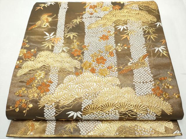 平和屋着物●西陣 河合美術織物謹製 六通柄袋帯 唐織 豊明錦 金糸 正絹 逸品 CABB5994hy