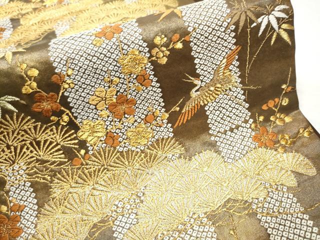 平和屋着物●西陣 河合美術織物謹製 六通柄袋帯 唐織 豊明錦 金糸 正絹 逸品 CABB5994hy