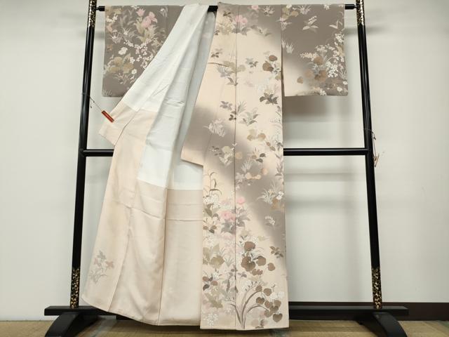 平和屋着物●訪問着 草花文 暈し染め 正絹 逸品 CABB6107ut