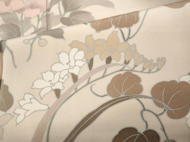 平和屋着物●訪問着 草花文 暈し染め 正絹 逸品 CABB6107ut