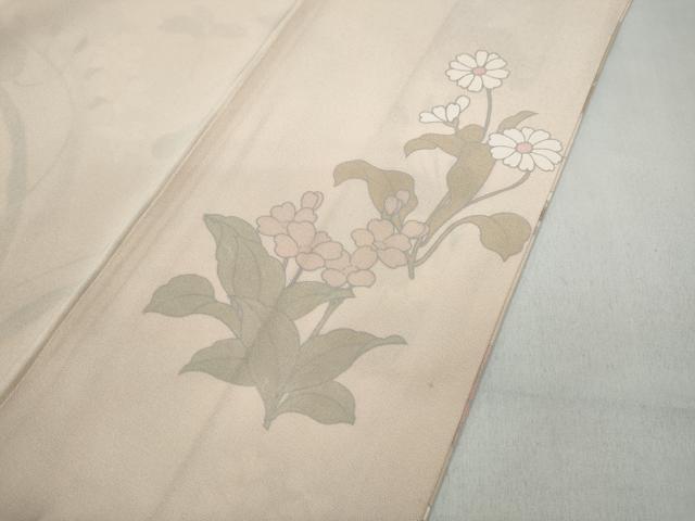 平和屋着物●訪問着 草花文 暈し染め 正絹 逸品 CABB6107ut