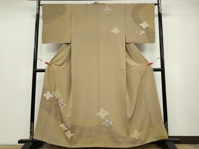 平和屋着物●訪問着 松皮菱花文 正絹 逸品 CABB6169ut