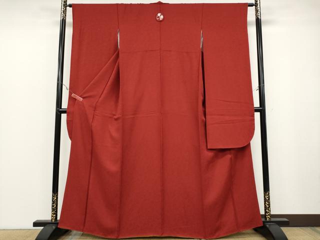 平和屋着物●豪華振袖　南天地紋　紅海老茶色　正絹　逸品　CABB6229ut 平和屋着物○豪華振袖 南天地紋 紅海老茶色 正絹 逸品 CABB6229ut