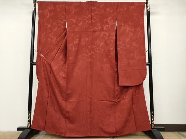 平和屋着物●豪華振袖 束ね熨斗花地紋 紅海老茶色 正絹 逸品 CABB6233ut