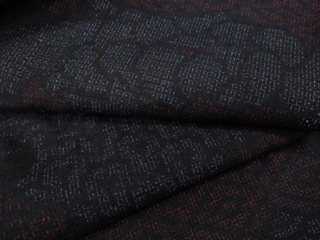 平和屋着物●結城紬 80亀甲 扇面草花文 正絹 逸品 CABB6249ut