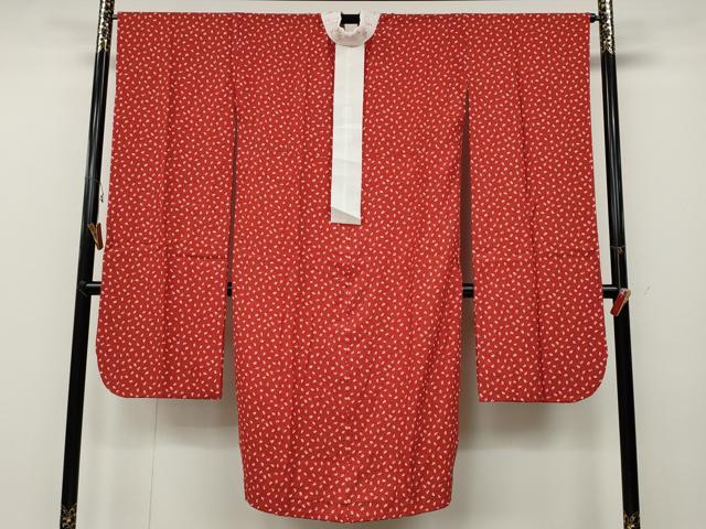 平和屋着物●ファッションデザイナー 花井幸子 振袖用長襦袢 無双仕立て 舞葉文 半衿刺繍 正絹 逸品 CABB6258ut