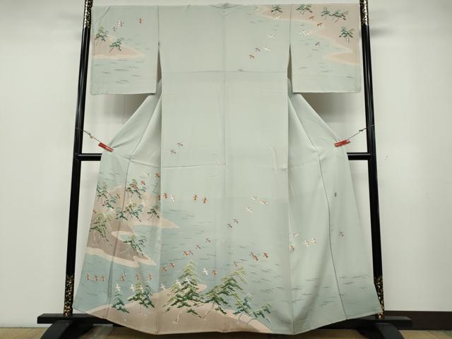 平和屋着物●訪問着 友禅 作家物 飛鳥松文 暈し染め 正絹 逸品 CABB6280ut