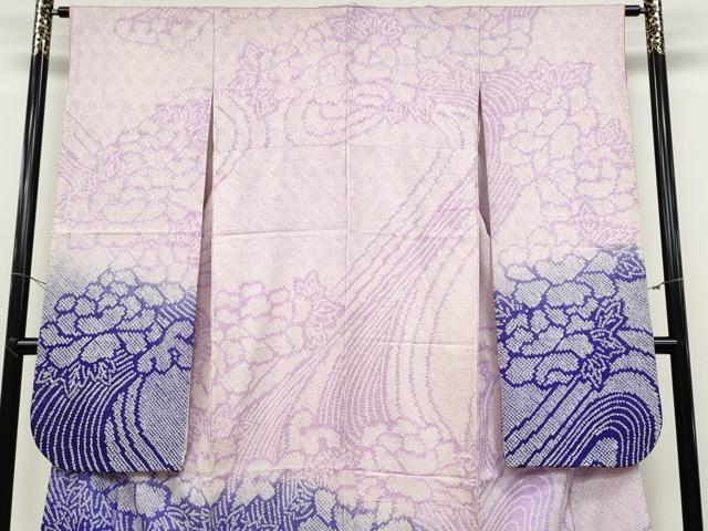 平和屋着物●豪華振袖 総絞り 草花文 暈し染め 正絹 逸品 CABB6297ut