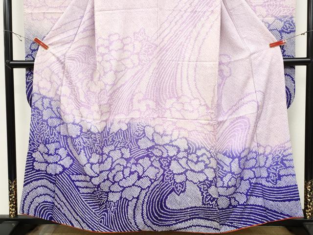 平和屋着物●豪華振袖 総絞り 草花文 暈し染め 正絹 逸品 CABB6297ut