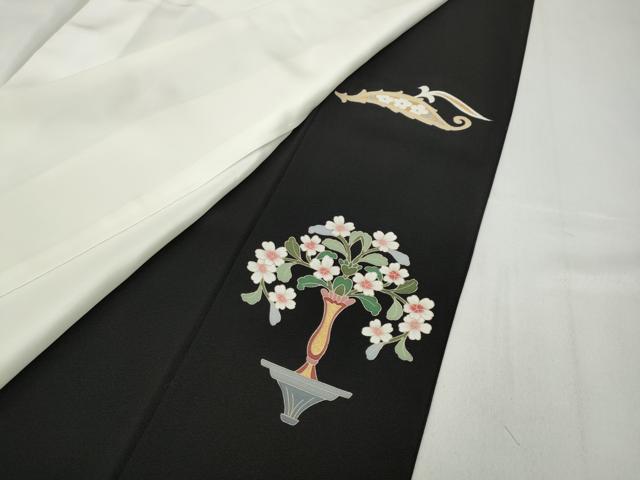 平和屋着物●豪華黒留袖 色紙重ね人物動物花文 金彩 正絹 逸品 CABB6336ut