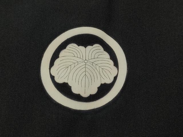 平和屋着物●男性 黒紋付 羽織セット 羽裏:風景文 正絹 逸品 CABB6348ut