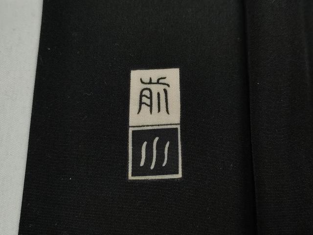平和屋着物●男性 黒紋付 羽織セット 羽裏:風景文 正絹 逸品 CABB6348ut