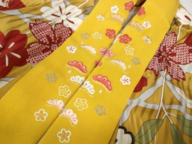 平和屋着物●豪華振袖・長襦袢セット 斜線地紋 薔薇色 半衿刺繍 正絹 逸品 CABB6351ut
