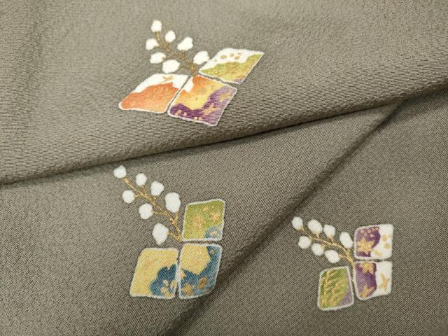 平和屋着物●上質な小紋　桐　金彩　正絹　逸品　CABB6382ut 平和屋着物○上質な小紋 桐 金彩 正絹 逸品 CABB6382ut