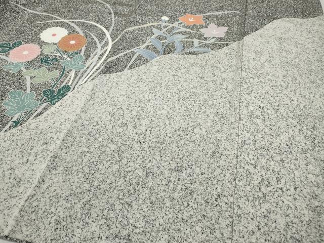 平和屋着物●訪問着 刺繍 花蝶文 たたき染め 金彩 正絹 逸品 CABB6391ut