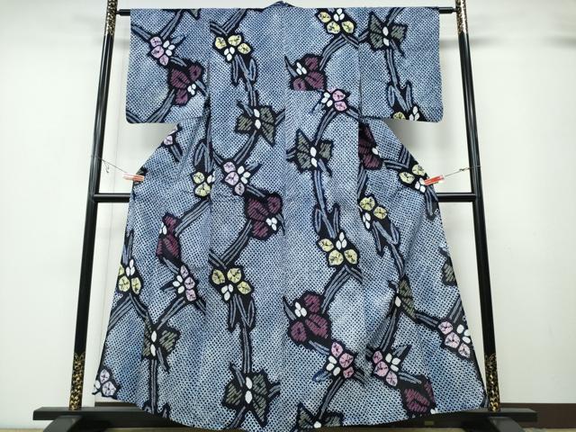平和屋着物∴夏物 浴衣 有松鳴海絞り 杜若 綿 逸品 CABB6406ng