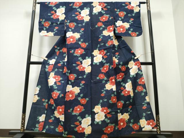 平和屋着物∴夏物 浴衣 椿 綿 逸品 CABB6448ng