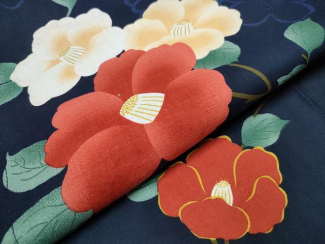 平和屋着物∴夏物 浴衣 椿 綿 逸品 CABB6448ng