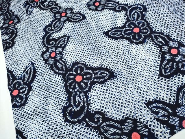 平和屋着物∴夏物 浴衣 有松鳴海絞り 花唐草文 綿 逸品 CABB6536ng