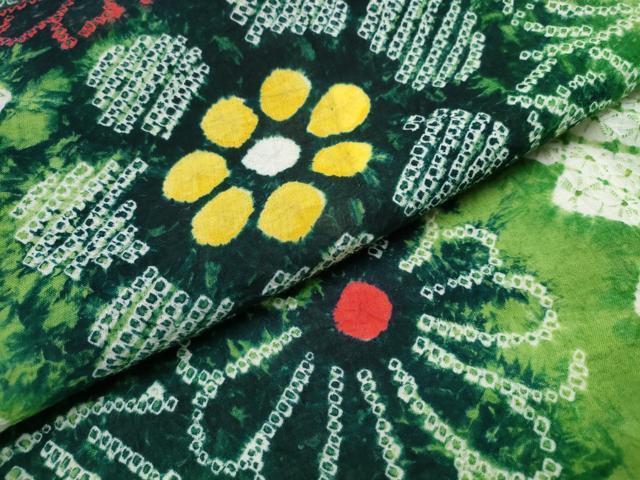 平和屋着物∴夏物 浴衣 有松鳴海絞り 舞花文 綿 逸品 CABB6537ng