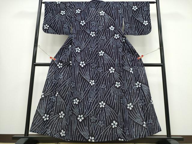 平和屋着物∴夏物 浴衣 有松鳴海絞り 枝花文 綿 逸品 CABB6538ng