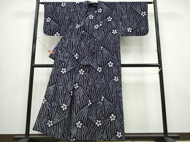 平和屋着物∴夏物 浴衣 有松鳴海絞り 枝花文 綿 逸品 CABB6538ng
