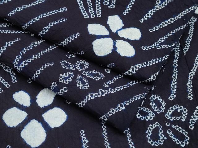 平和屋着物∴夏物 浴衣 有松鳴海絞り 枝花文 綿 逸品 CABB6538ng