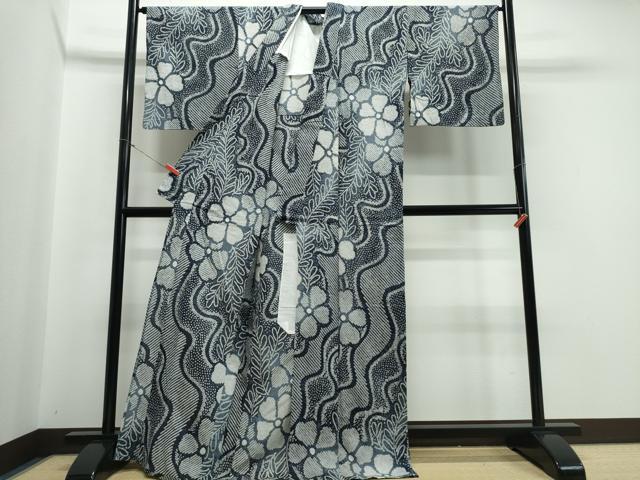 平和屋着物∴夏物 浴衣 有松鳴海絞り 流水舞花文 綿 逸品 CABB6584ng