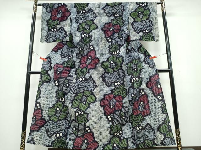 平和屋着物∴夏物 浴衣 有松鳴海絞り 舞花文 綿 逸品 CABB6597ng
