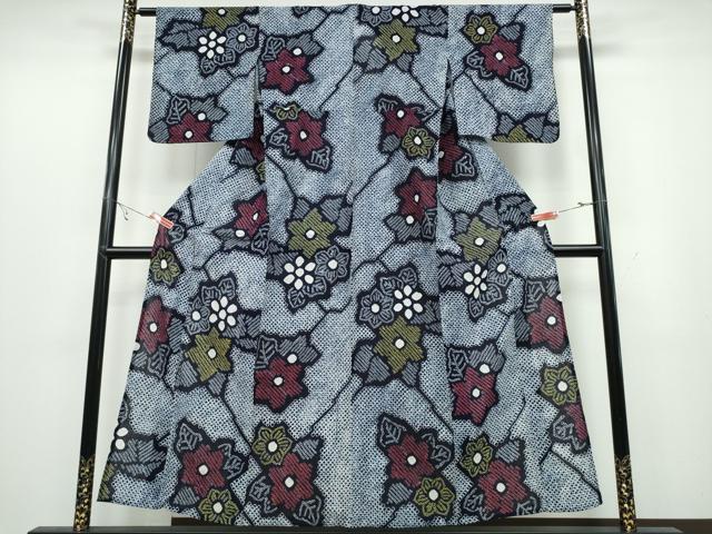 平和屋着物∴夏物 浴衣 有松鳴海絞り 舞花文 綿 逸品 CABB6605ng