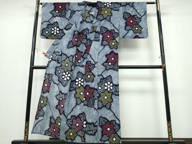 平和屋着物∴夏物 浴衣 有松鳴海絞り 舞花文 綿 逸品 CABB6605ng
