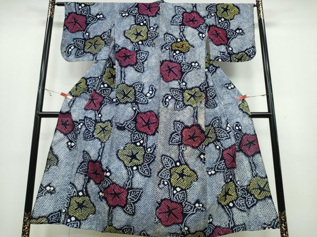 平和屋着物∴夏物 浴衣 有松鳴海絞り 朝顔 綿 逸品 CABB6615ng