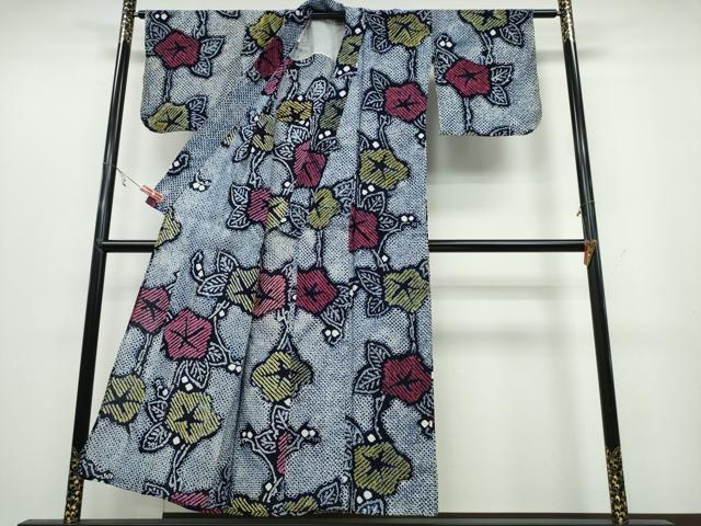 平和屋着物∴夏物 浴衣 有松鳴海絞り 朝顔 綿 逸品 CABB6615ng