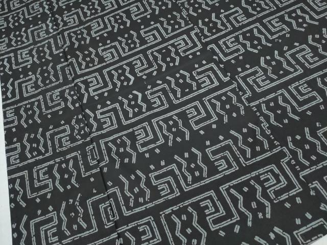 平和屋着物∴夏物 男性 浴衣 横段吉祥文 黒地 綿 逸品 CABB6623ng